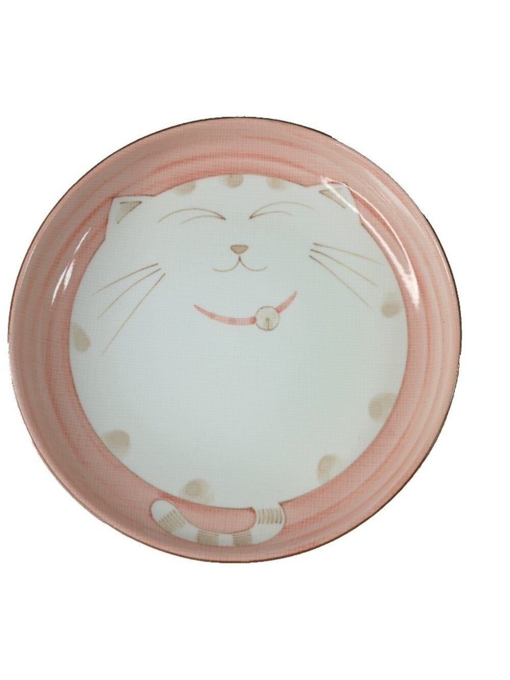 Kafuh Maneki Neko Happy Cat Bowl 8.5" Wide Shallow Bowl Plate Japanese Kitty